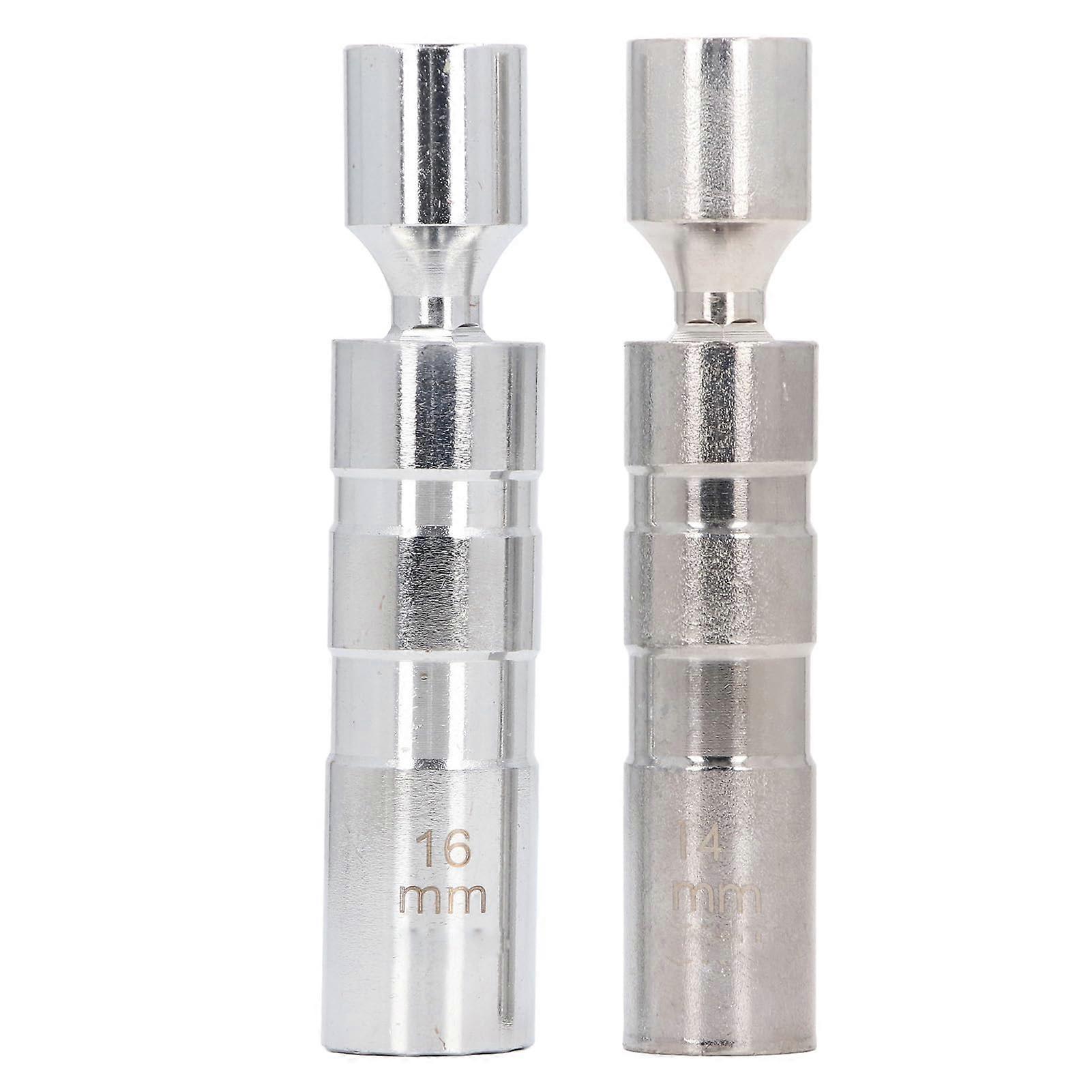 Spark Plug Wrench Set 14mm 16mm 3/8" Ratchet with Magnet 12 Point Design for Car Engine Maintenance Tools