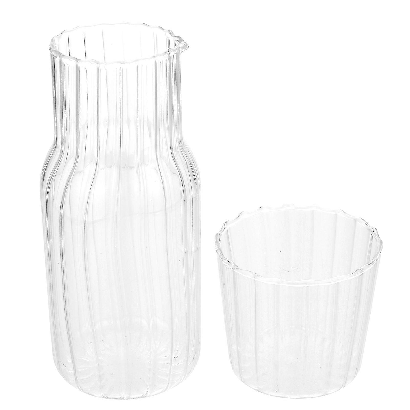 Borosilicate Glass Cold Water Kettle with Lid – Transparent Jug for Juice, Milk, and Water – Non Slip Design for Home, Office, and Bedroom Use
