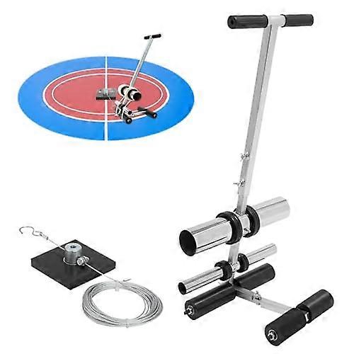 Circle marking tool with adjustable handpushed line striper for driveways, asphalt, and concrete surfaces.