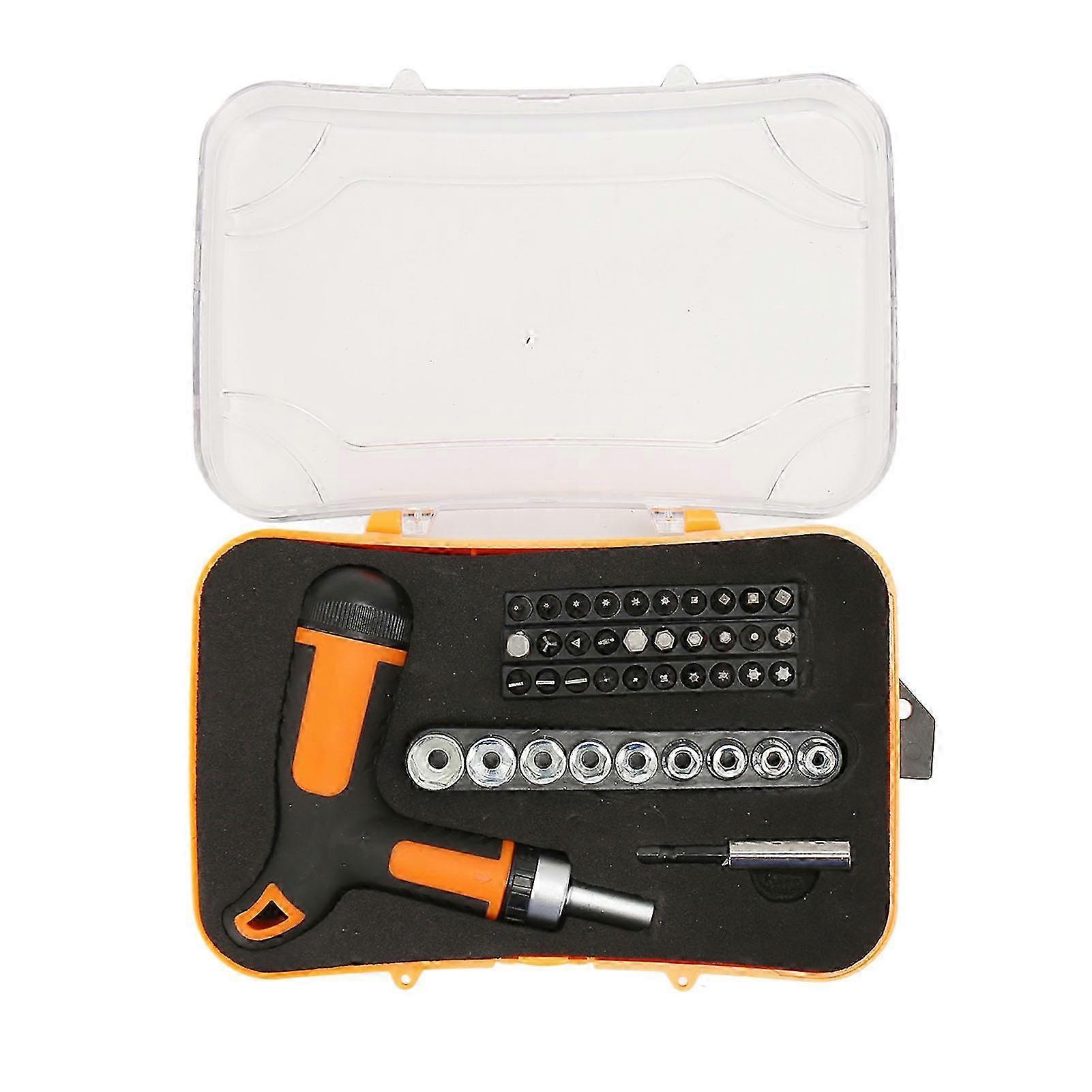 Multifunctional T Handle Screwdriver Set with High Accuracy, Rustproof Ratchet and Bit Set for Home Repair Tools