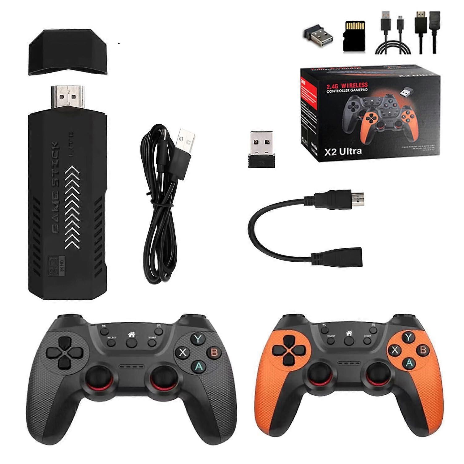 X2 Ultra Retro Console Nostalgia Game Stick with 40,000 Games, Plug and Play Game Stick 4K 128GB TV Game Console Stick for Adults 128G/40000Games