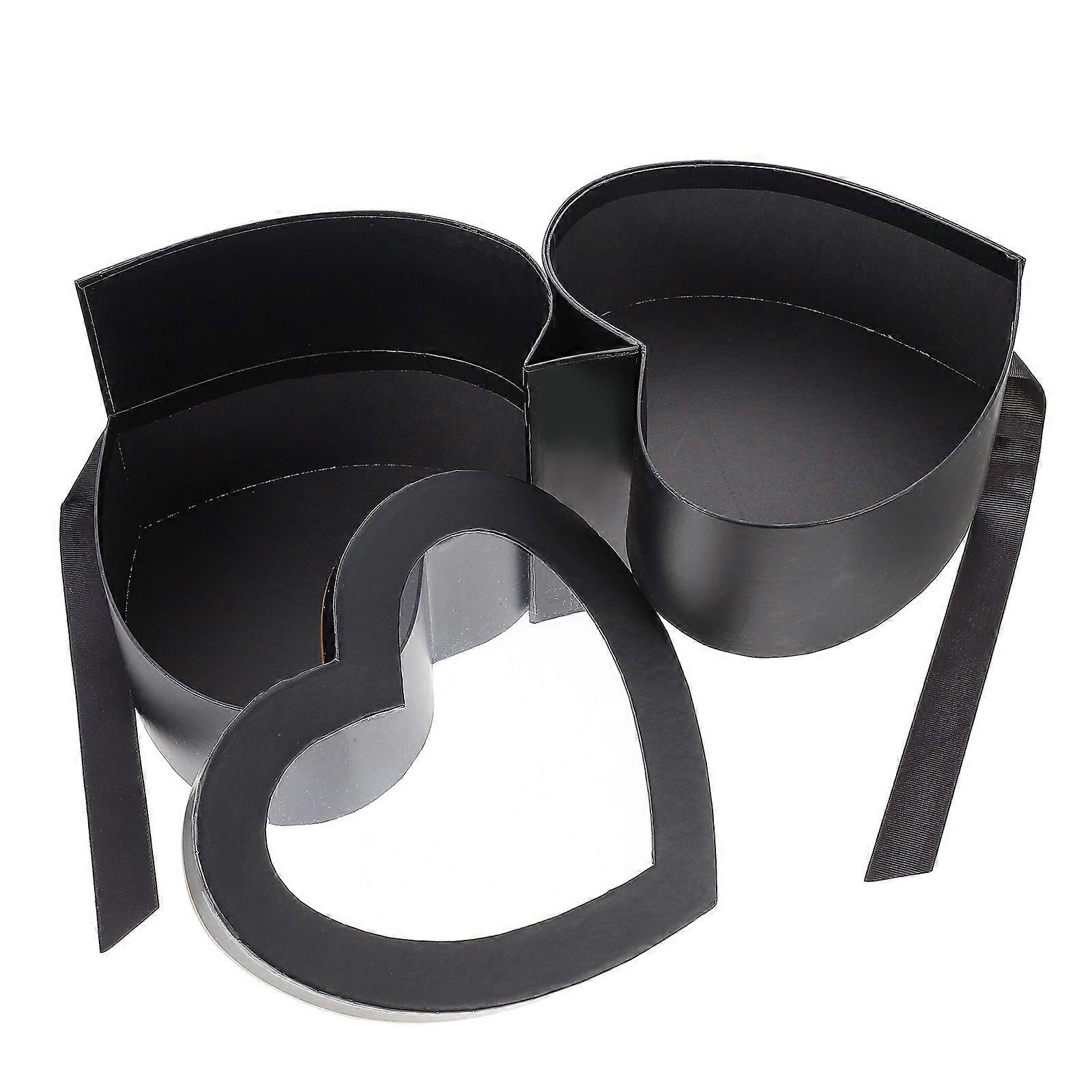 Heart-Shaped Flower Box Preserved Flower Box Birthday present For Men Polyester 9.1×8.1×6.5in Flower Packaging Box 1Set
