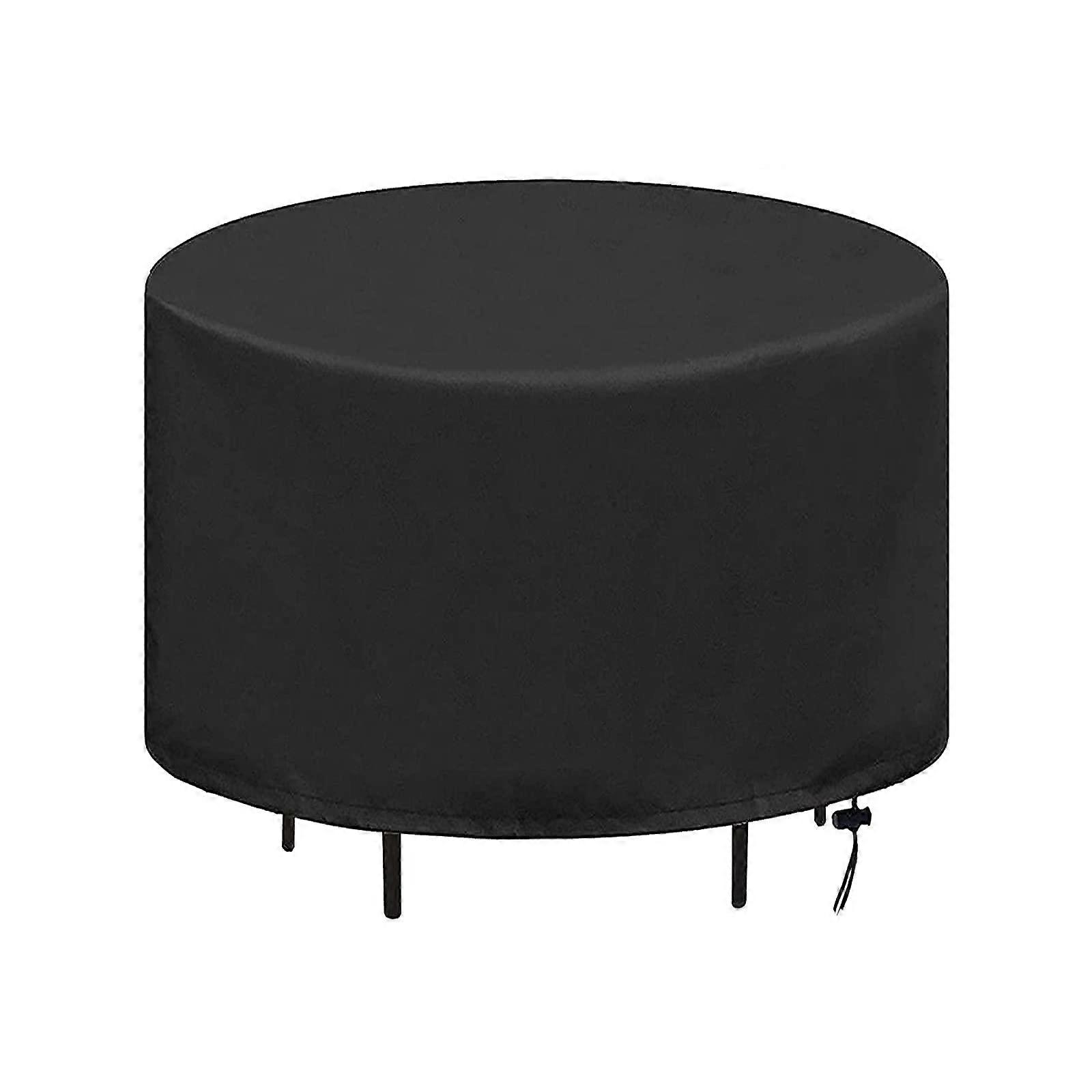 Waterproof Round Covers for Garden Furniture, 420D Oxford Fabric, 280 x 140 cm, Windproof, Black, UV Protection