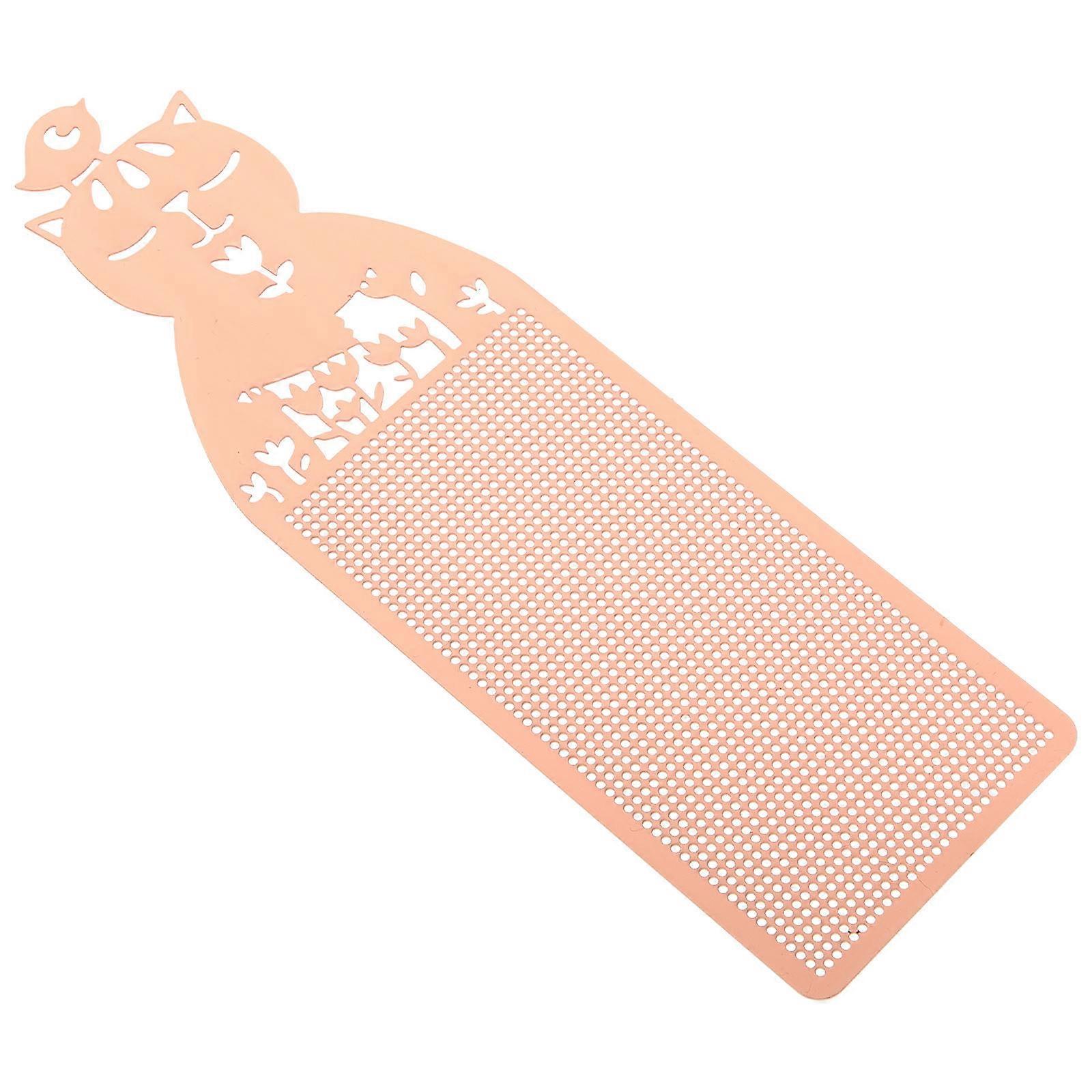 Metal Book Mark present for Students Light Brown Color Reading Accessory Lattice Design Copper Material 1Set