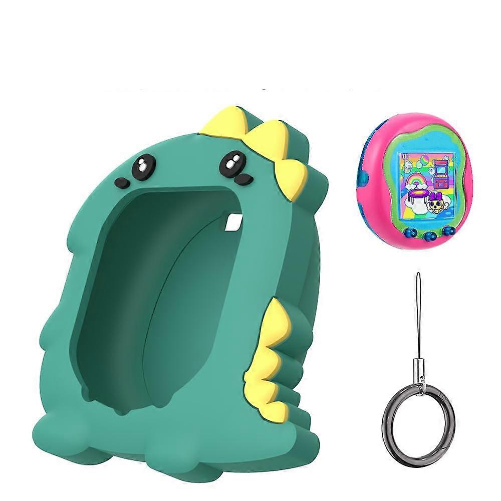 Silicone Case for Tamagotchi Uni 2023, Green Protective Cover with Finger Loop for Pet Game Device