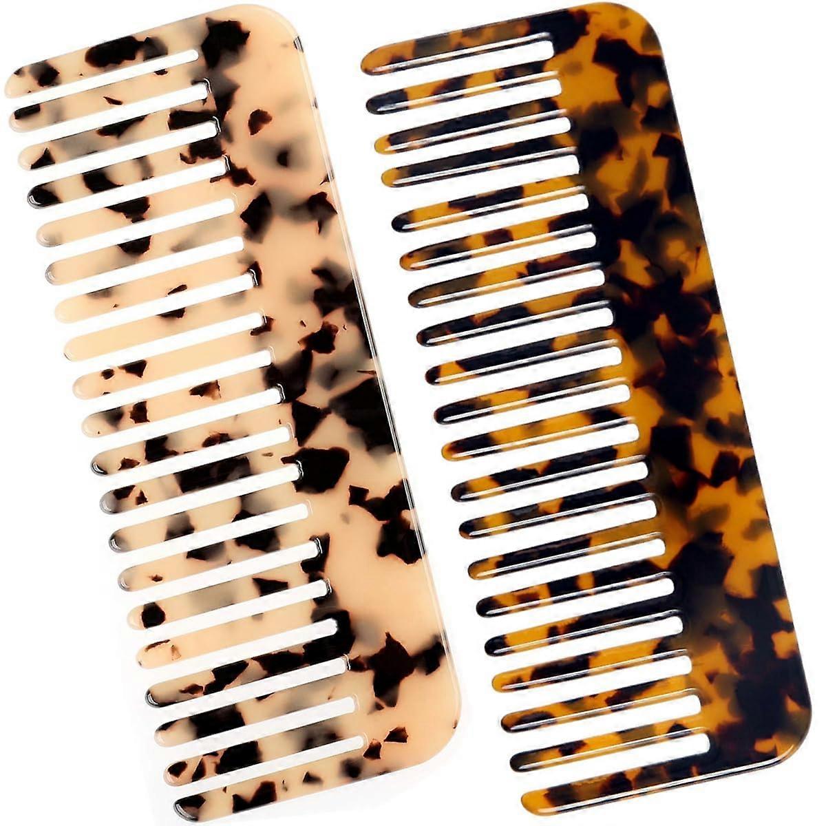 Tortoise Shell,Ivory Cellulose Large Hair Detangling Comb Wide Tooth