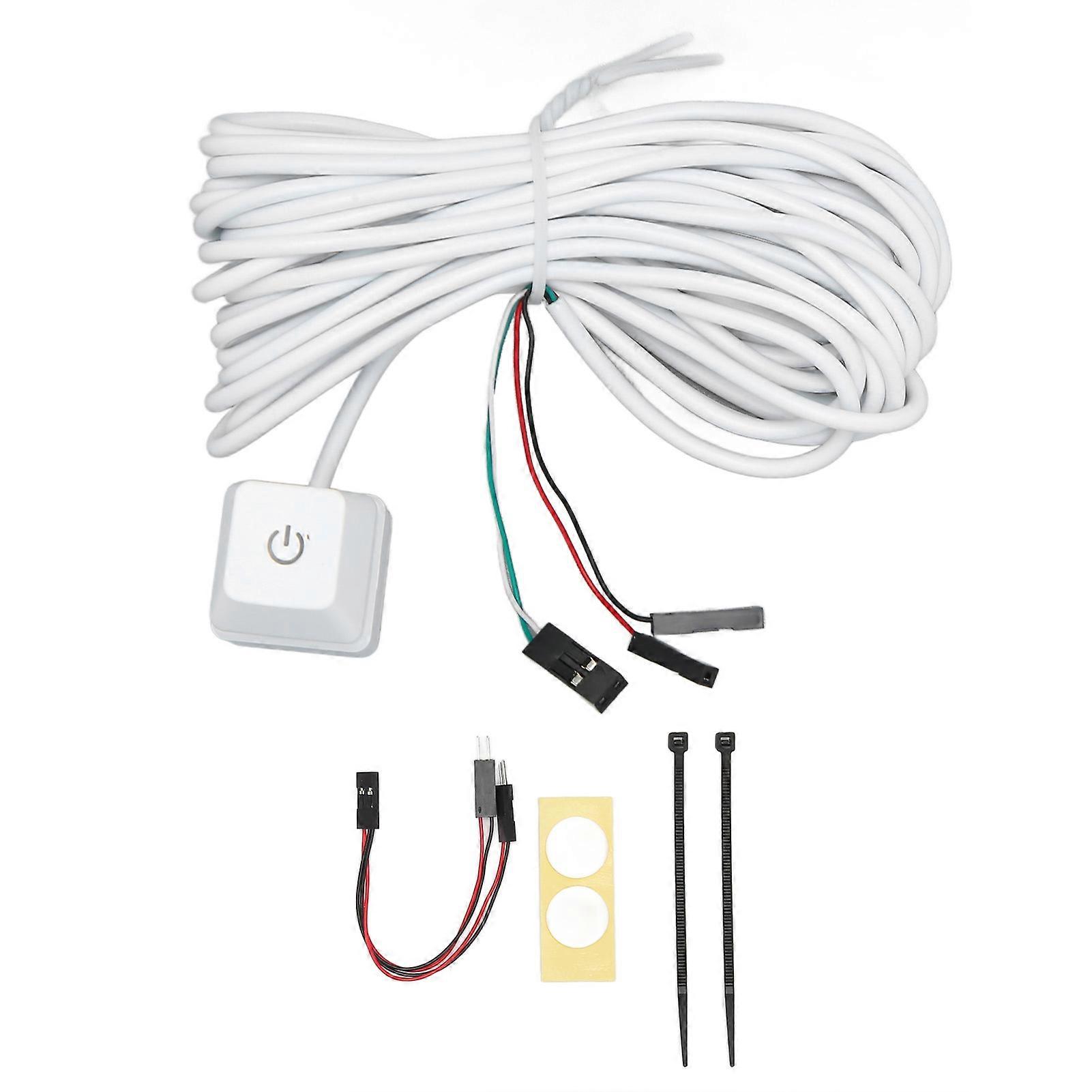 PC White Mechanical Key Blue Switch Backlit Plug and Play PC Power Button for Desktop Office Gaming