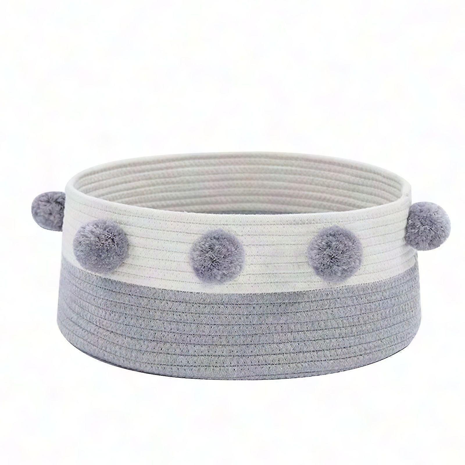 Kuscheliger runder Katzenbettkorb mit Pompons