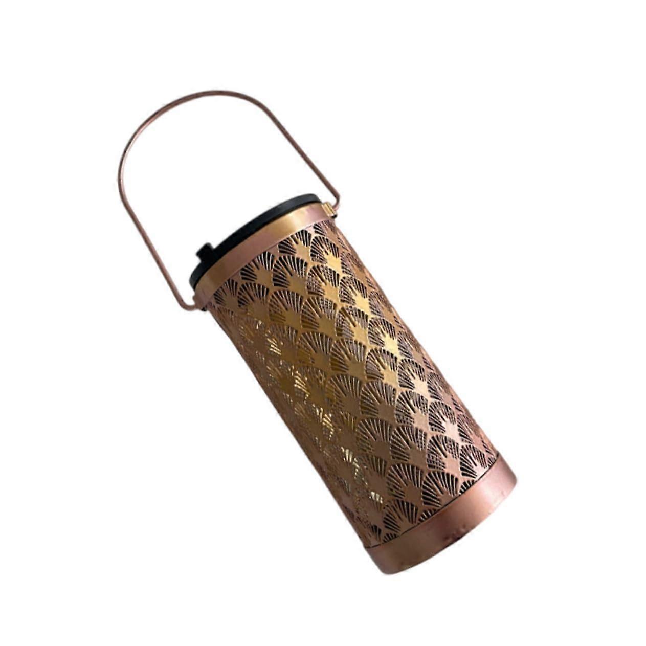 Solar Hanging Golden Wrought Iron Lantern Lights