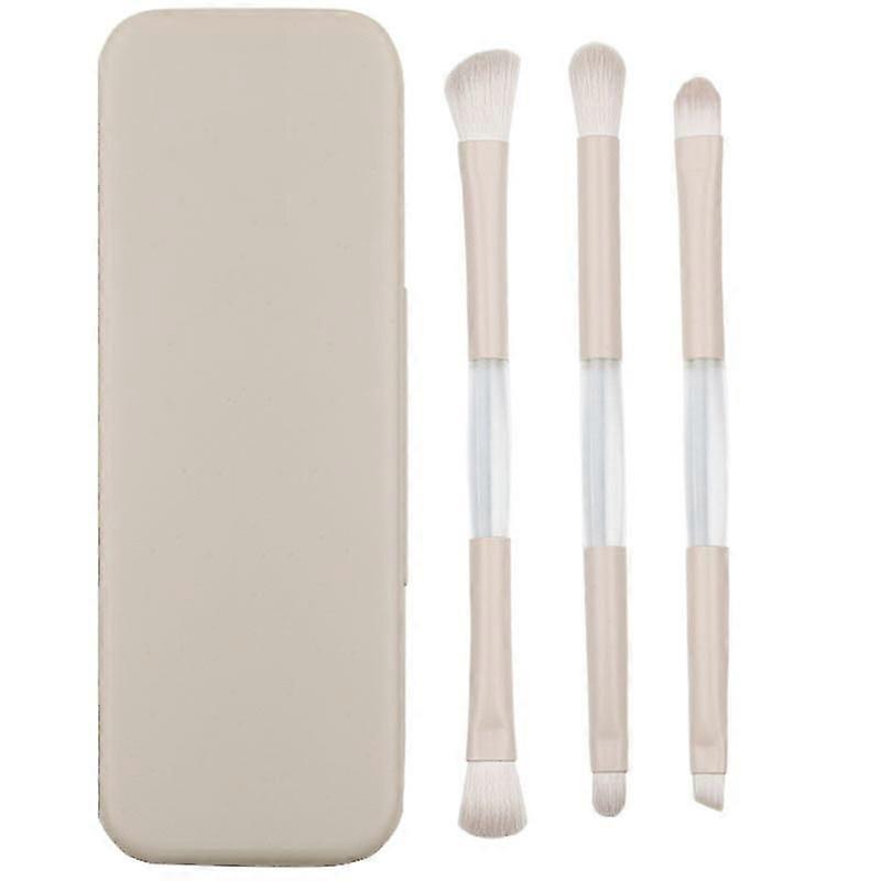 Oogschaduwborstel, dubbele eindige oogmake-up borstel set voor concealer wenkbrauwen eyeliner, zachte haren en houten handvat