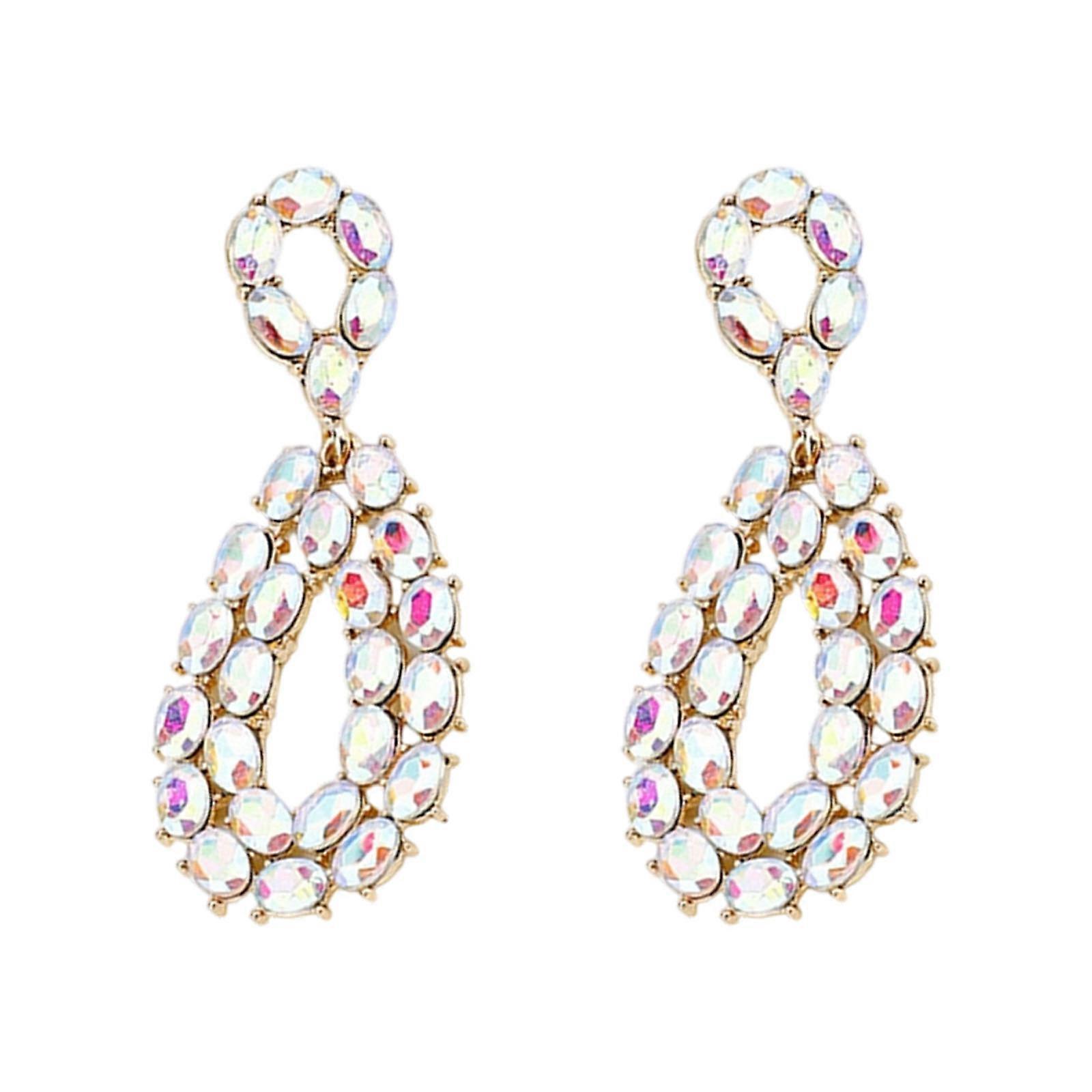 Hypoallergenically Zinc Alloy Teardrop Earrings With Crystal Accent Lightweight Ear Accessories For Sensitive Ears