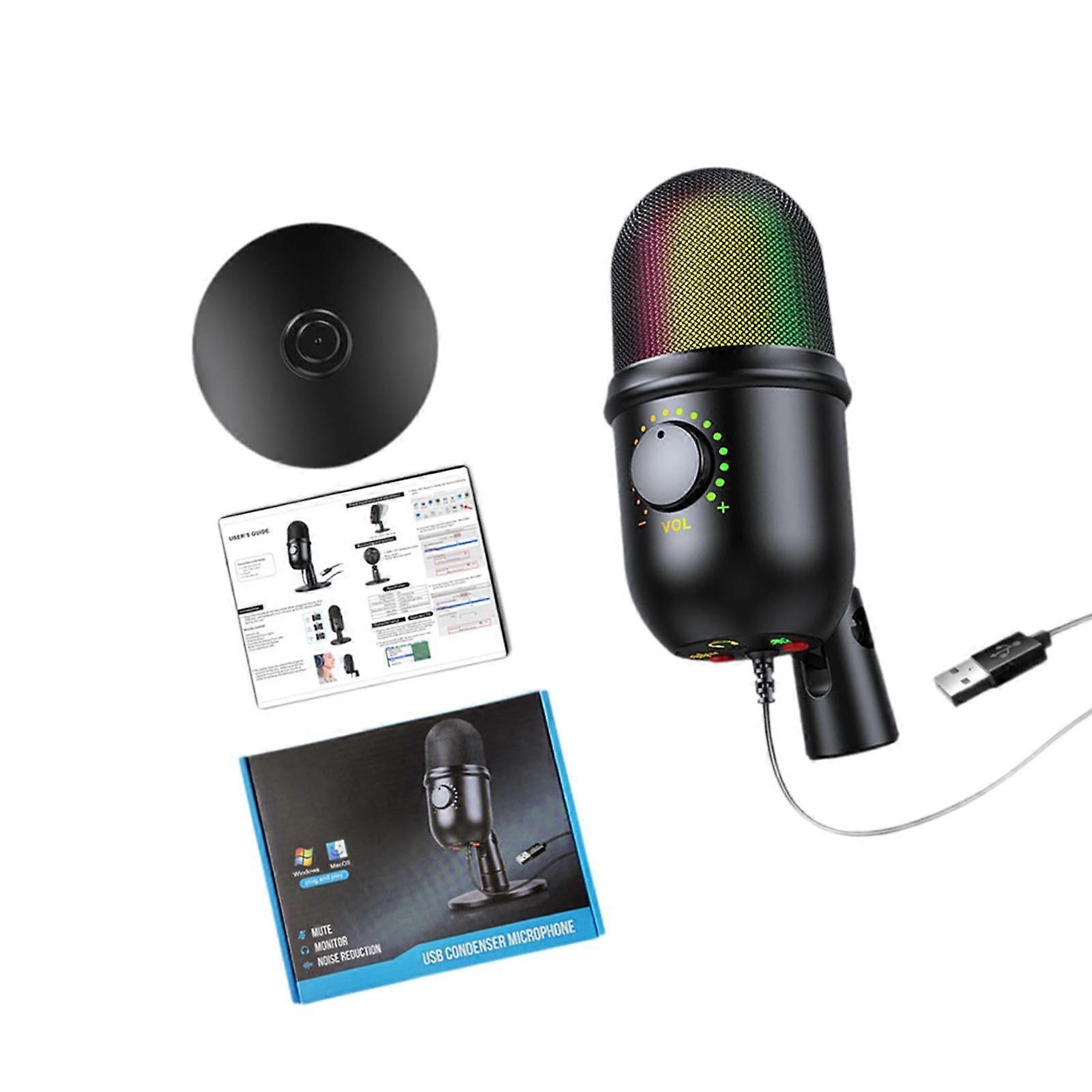 USB Microphone Desktop Condenser Microphone for Gaming and Streaming, Plug and Play, Mountable Base, PC Compatible