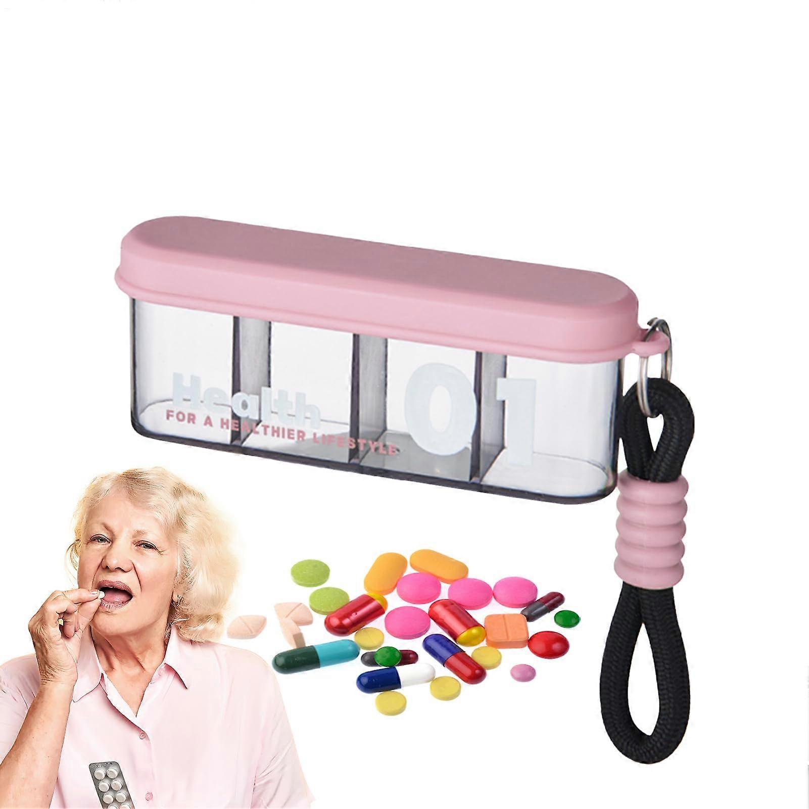 Pillenbox Organizer Multi-Compartment Medicine Container Holder For Medication Management At Home Daily Use Travel Rosa