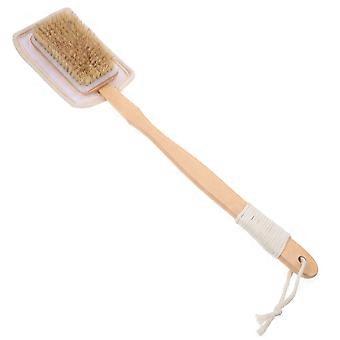 Loofah doucheborstel met dubbelzijdige borstelkop Back Scrubber voor zachte exfoliatie en huidreiniging