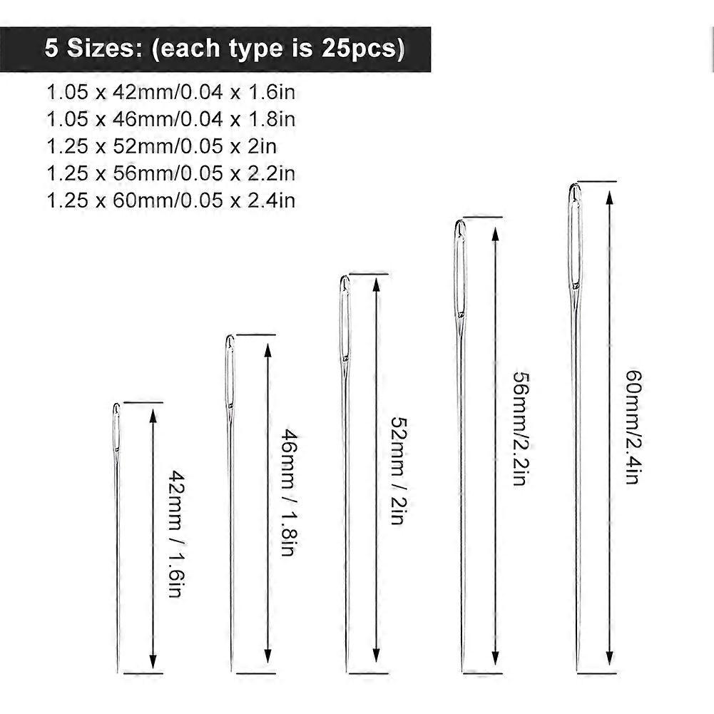 Ensemble d’aiguilles à tricoter en acier inoxydable LargeEye Weave Outils Accessoires pour la couture (3 tailles )