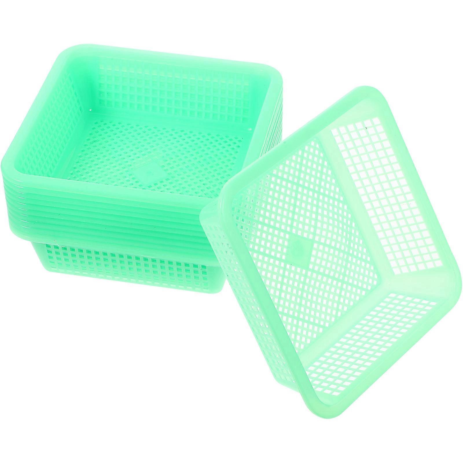 Kitchen Storage Baskets Perforated Design For Bathroom Organization Random Color 12Pcs