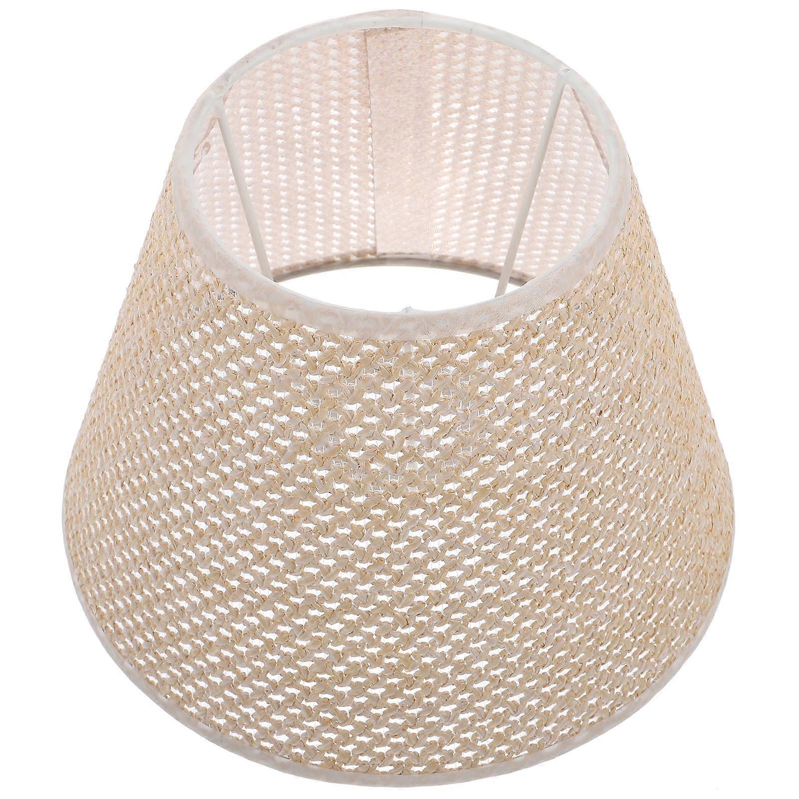 Handmade Simulated Woven Rattan Lamp Shade Cover Ornament Home Decor Easy Install Remove