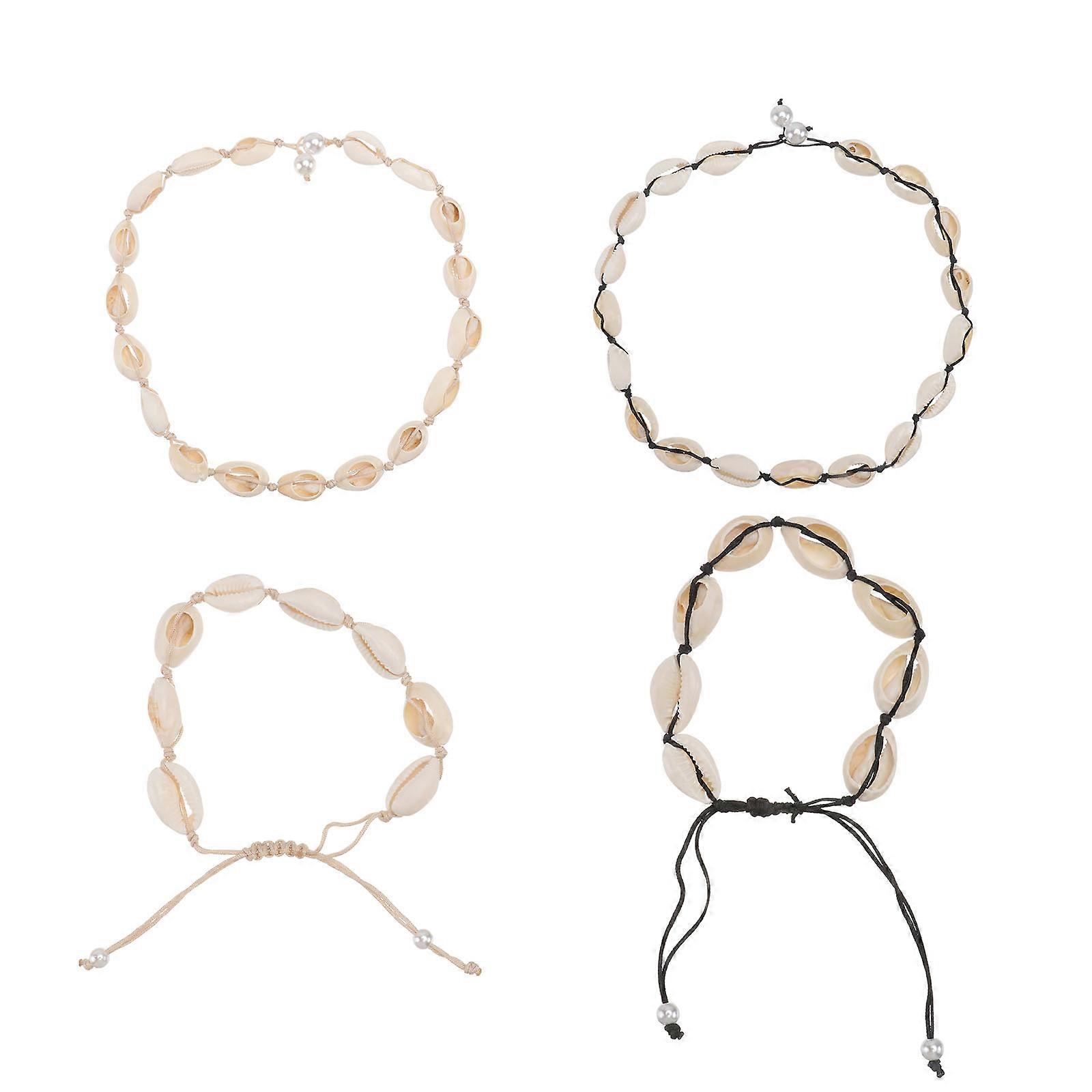 Unique Small Cute Necklace Assorted Color Shell Material Casual Outfit 1Set