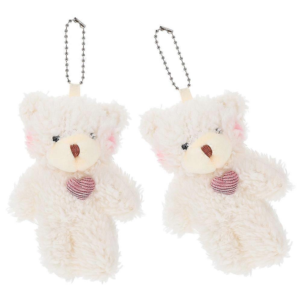 a refined and engaging product description based on your input:
 
**2pcs Kawaii Plush Bear Keychain Charms – Cute Hanging Decor for Bags, Backpacks