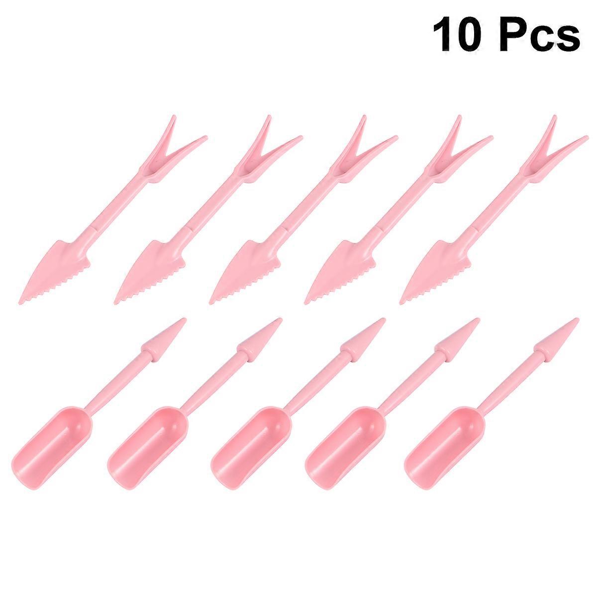 10 Pcs in 1 Set Plastic Garden Seedlings Transfer for Digging Transplanting Planting Tools for Home Flowerpot Craft Pink
