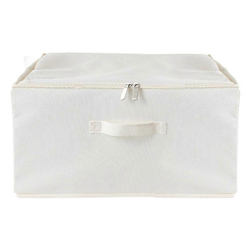 Fabric Storage Bin Organizer Large Capacity Clothes Box Dust-Free Mold-Free White 45X35X25CM 1Pack