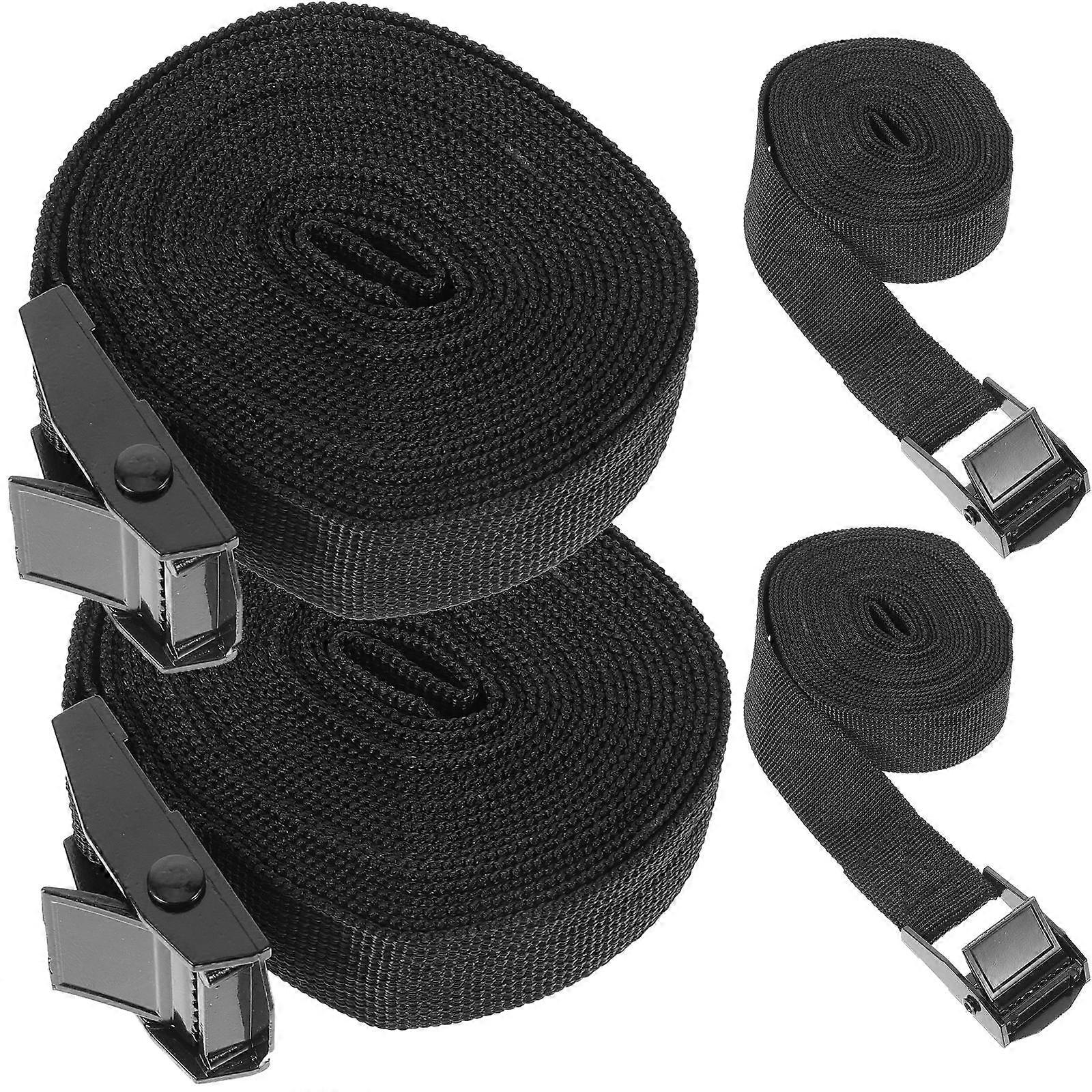 4pcs Adjustable Tie Down Straps with Buckles, Wear Resistant Polyester Lashing Straps for Roof Rack, Surfboard, Kayak, and Cargo Securement