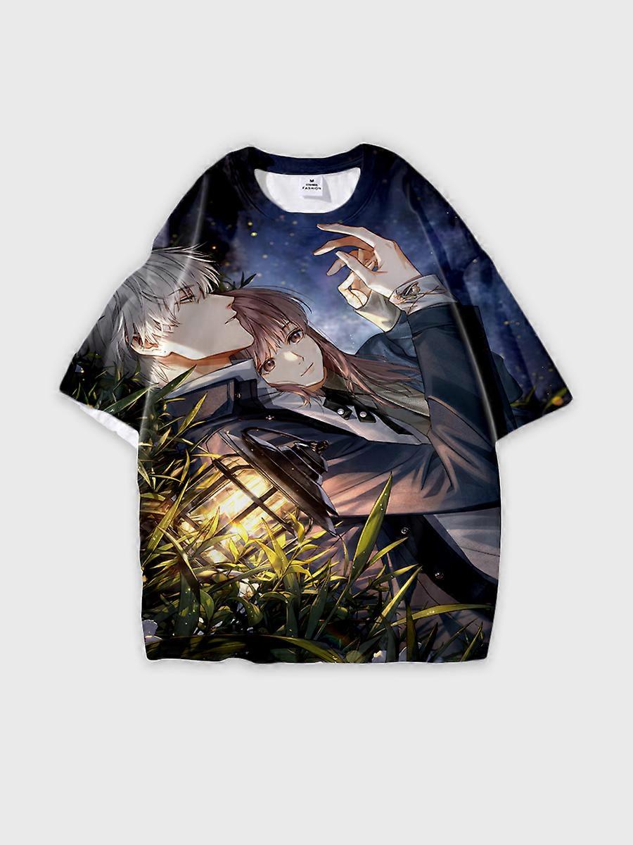 T-shirt round neck Role Pattern loose short sleeve B886