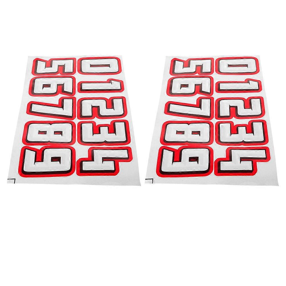 Number Stickers For Hockey Helmet Vintage Label Decals Use Red Reflective 2 Sets