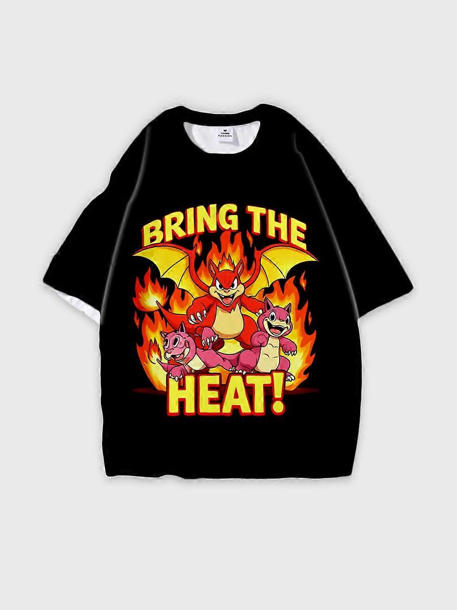 T-shirt round neck Pattern loose short sleeve N3188