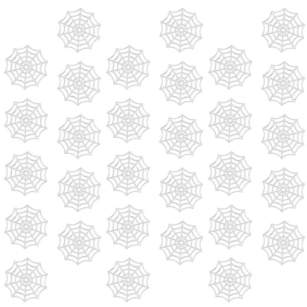 80Pcs Web Shape Silver Halloween Cobweb Decorations For Party Organizers And Halloween Enthusiasts 5.5X5.5CM
