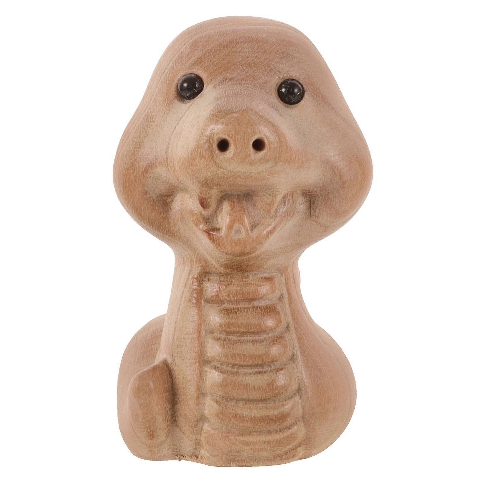 Wooden Snake Statue Handcrafted Year of Snake Design for Decoration Beige Color 2025 Collection