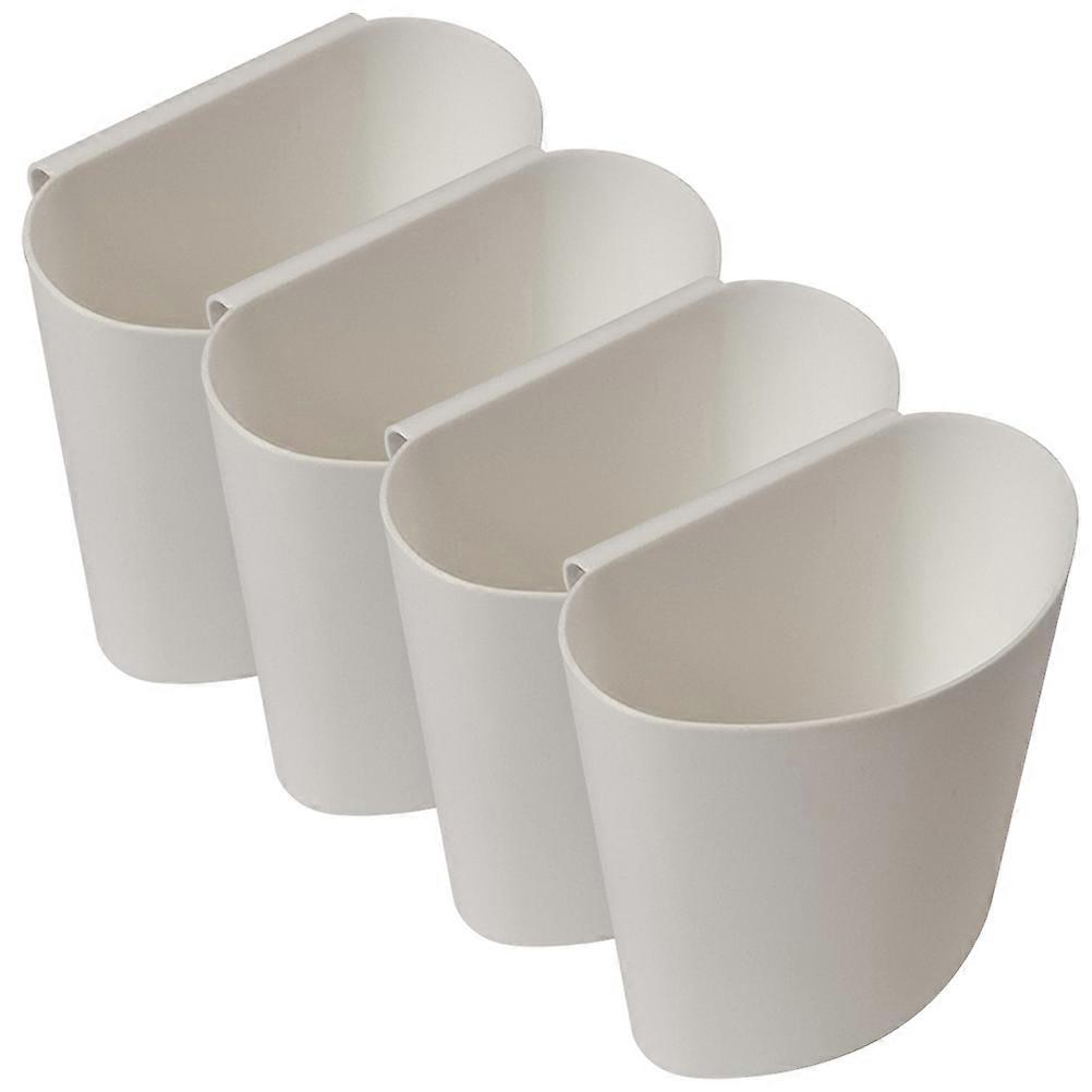 4pcs White Hanging Bucket Organizer For Household Use And With Sturdy Design