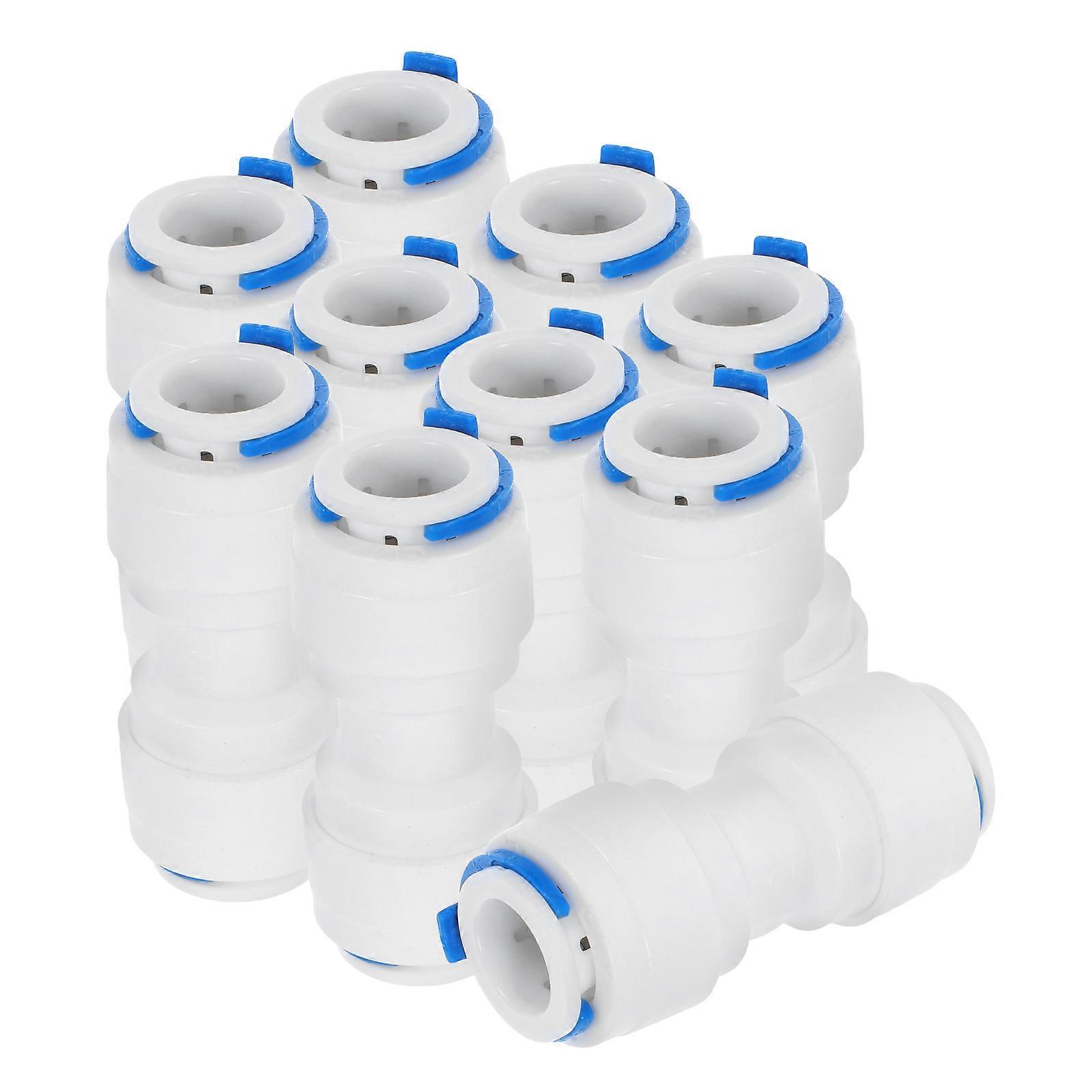 Quick Connect Hose Fittings for Water System with Durable Plastic Material White Color Compact Design 3/8 Tube to 3/8 Tube