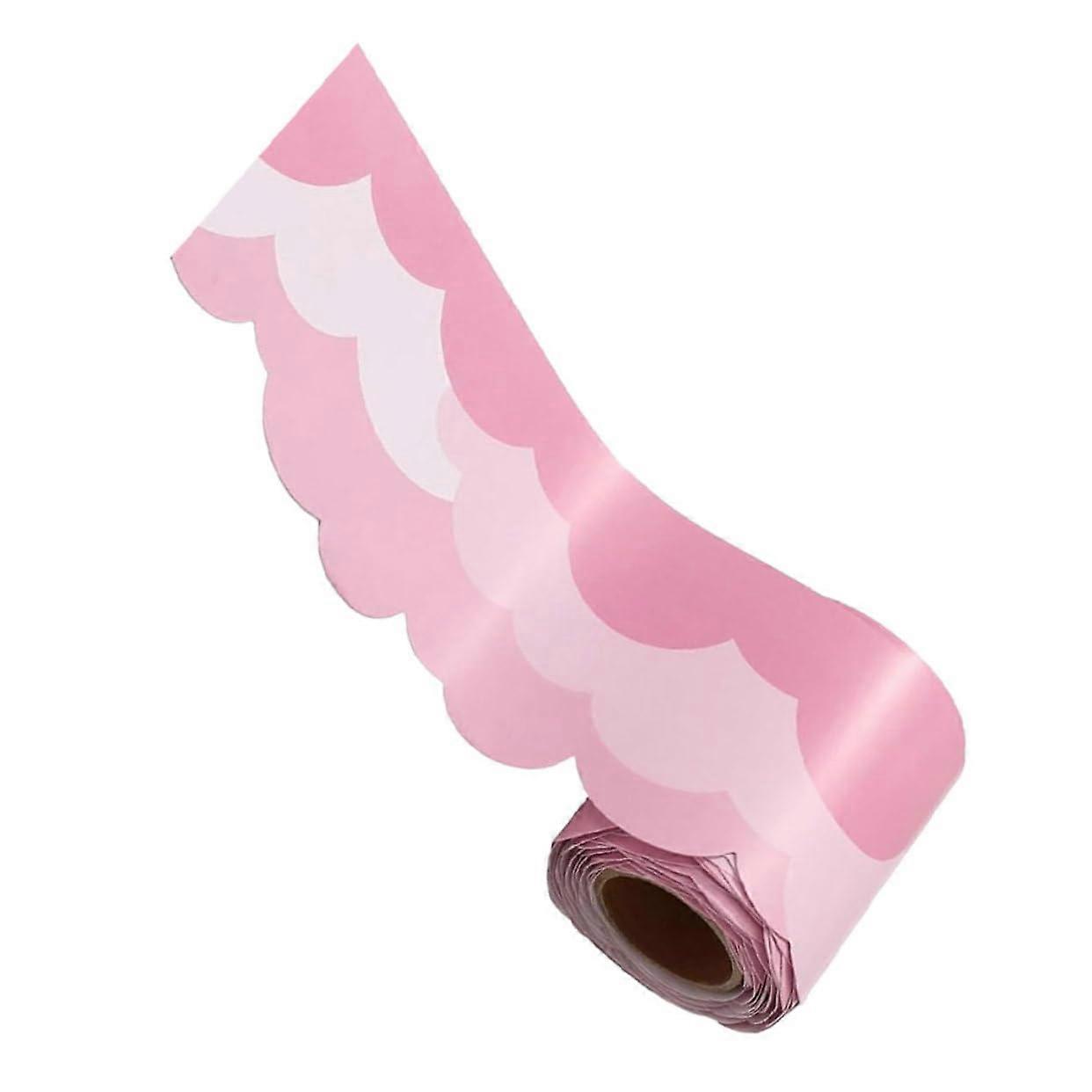 Cloudshaped border sticker Classroom border 1 roll Bulletin board Reading corner Black removable sticker Pink
