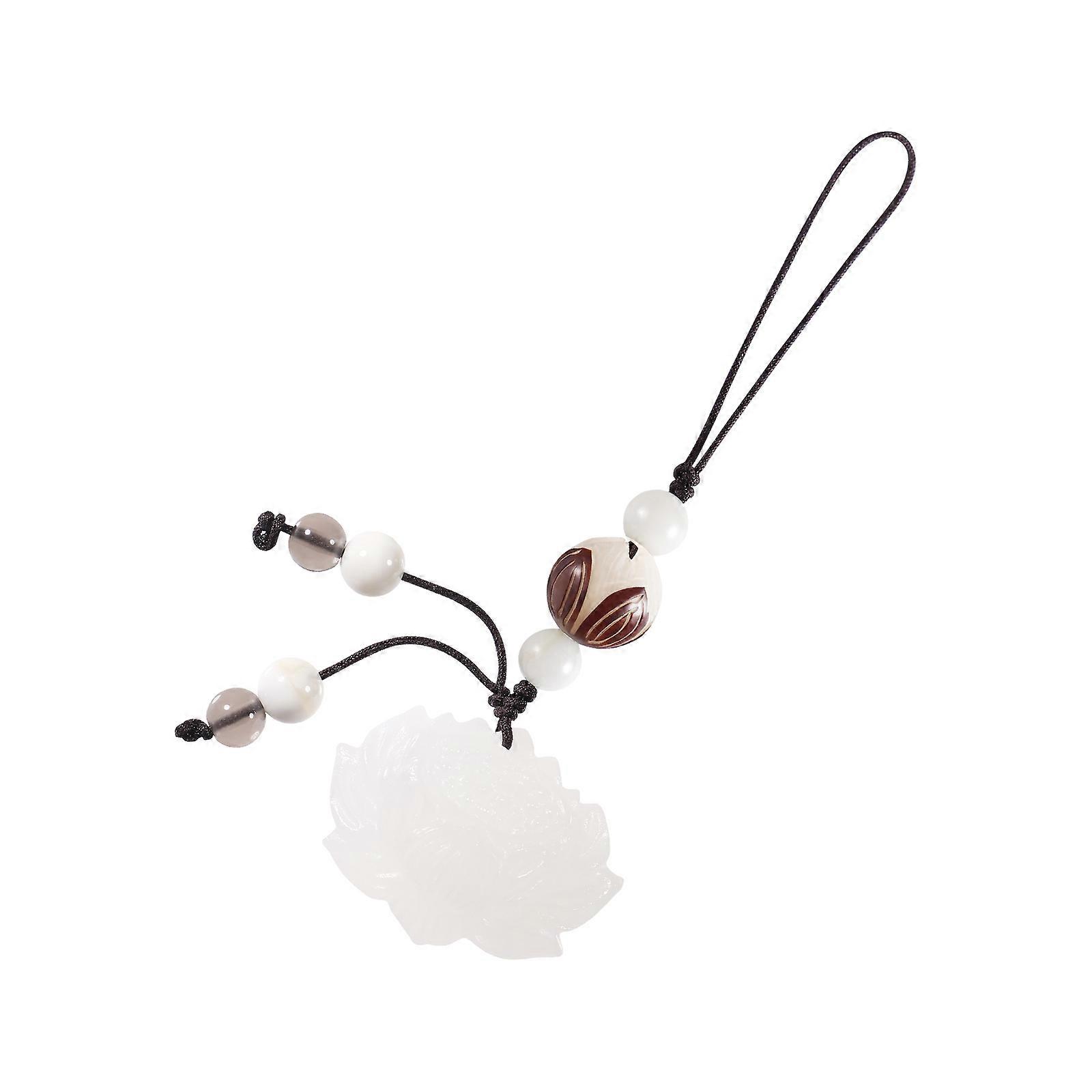 Lotus Shaped Phone Chain Decorative Phone Strap Hand-woven Mobile Phone Pendant 11.00X3.20X1.00CM Anti-drop 1Pack