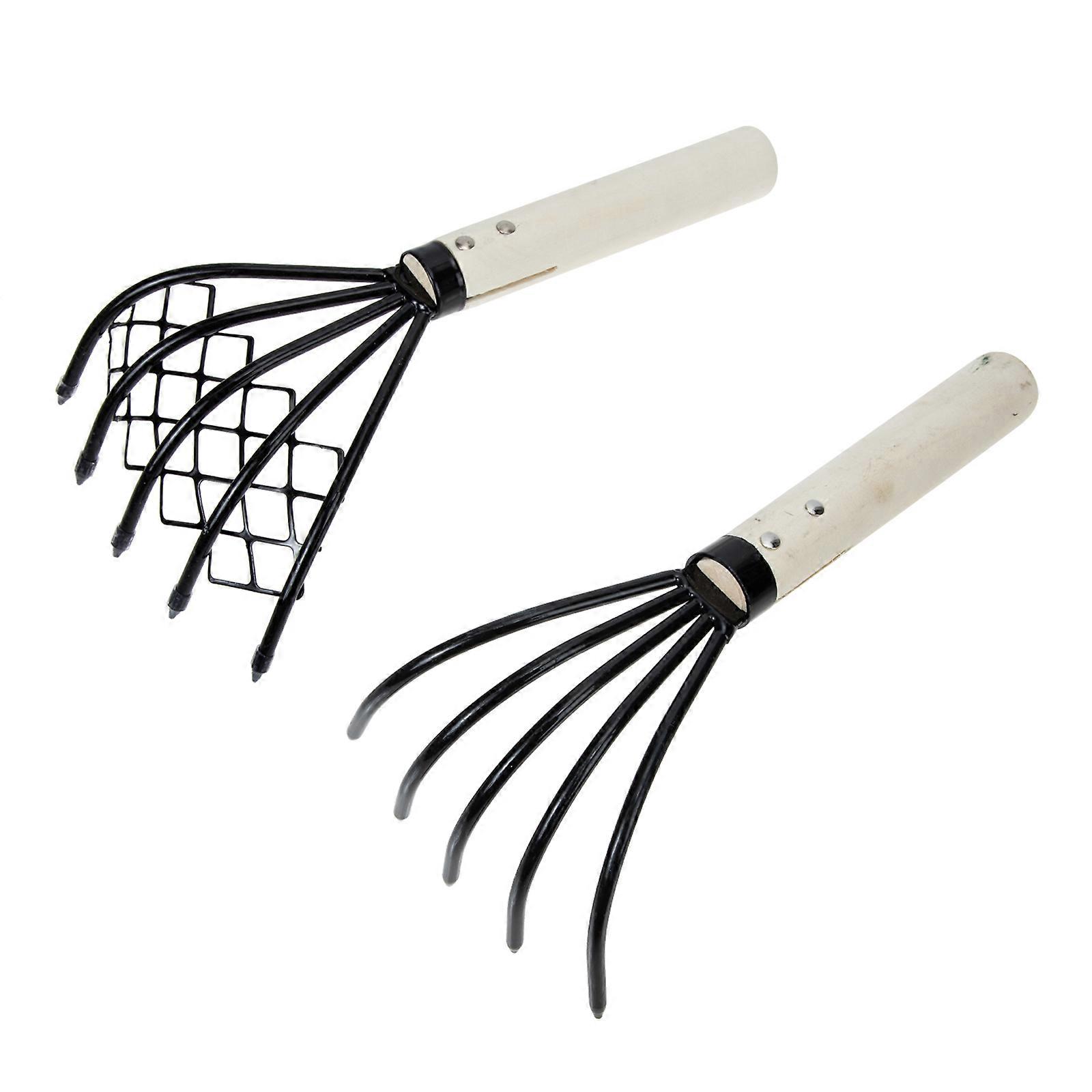 Clam Rake with Ergonomic Handle for Outdoor Use Durable Tool Multipurpose 5 Tine