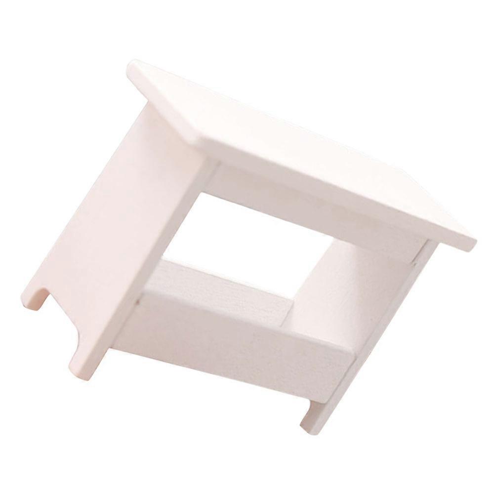 Mini Wooden Stool Model for Kids White Plastic Desk Chair Accessories for Mini House Layout Prop