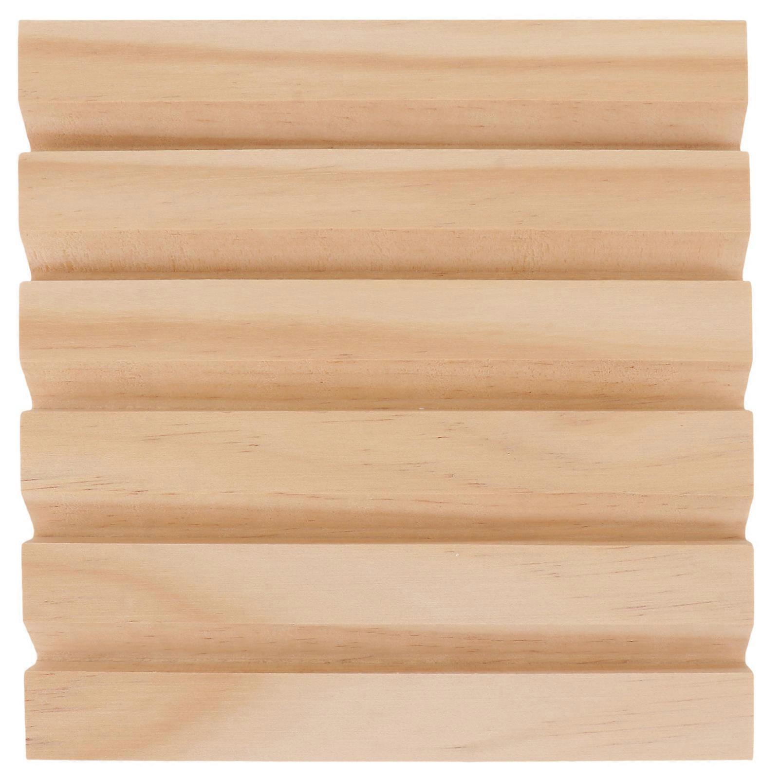 Jewelry Rings Display Tray Made Of Solid Wood - Simple Practical Design For Home Organization 17.5x17.5cm Khaki Color With 5 Slots 1Pc