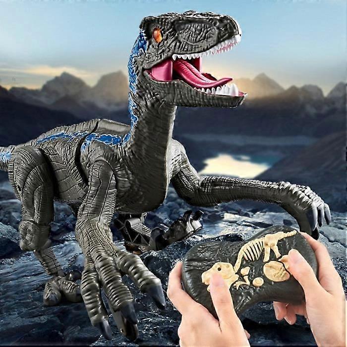 Remote Control Dinosaur Runaway Toy - BOROFONE - Gray - Sound and Light Simulation - Indoor and Outdoor
