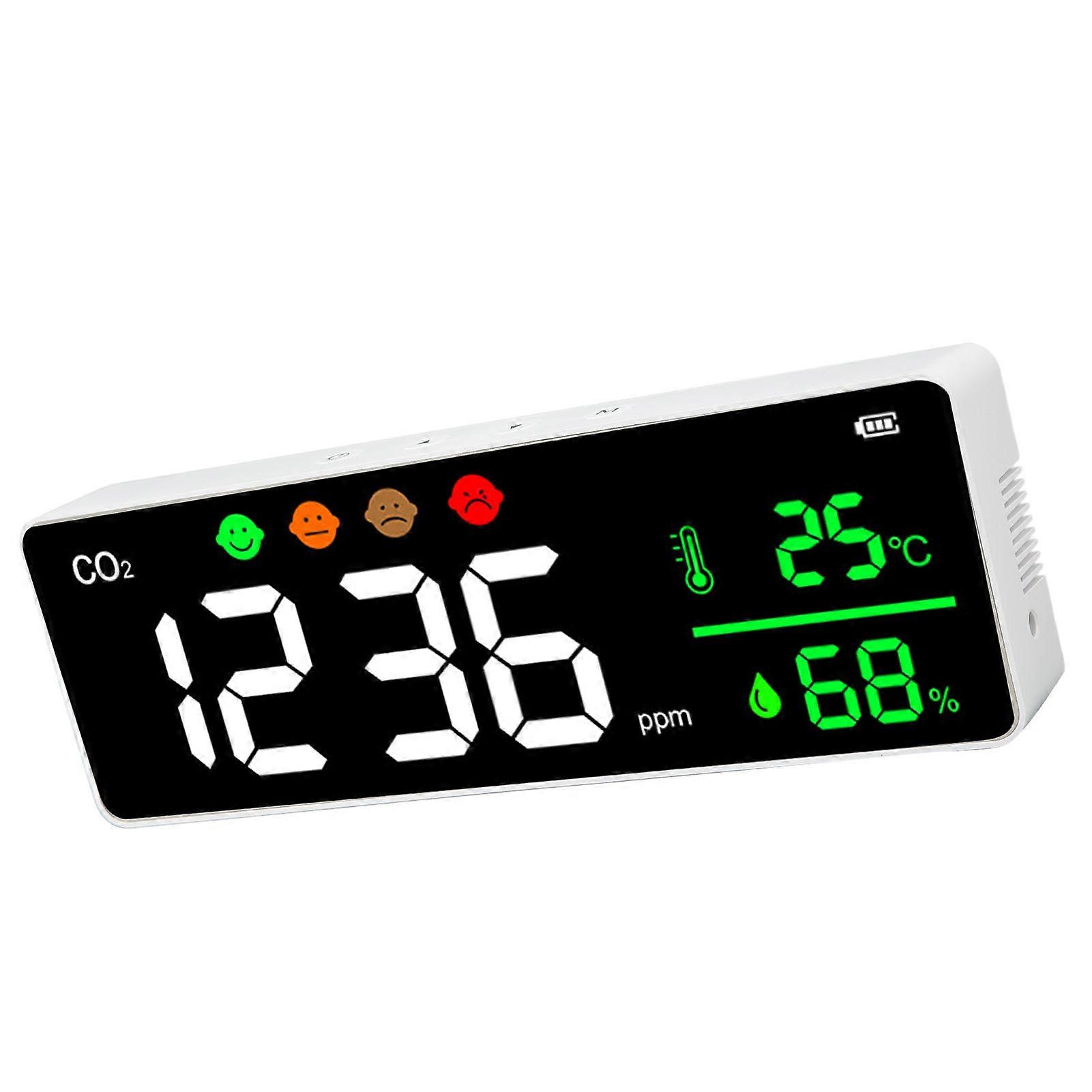 LED Screen Air Quality Monitor Wall Mount Digital Temperature CO2 Concentration Detector DM1306 