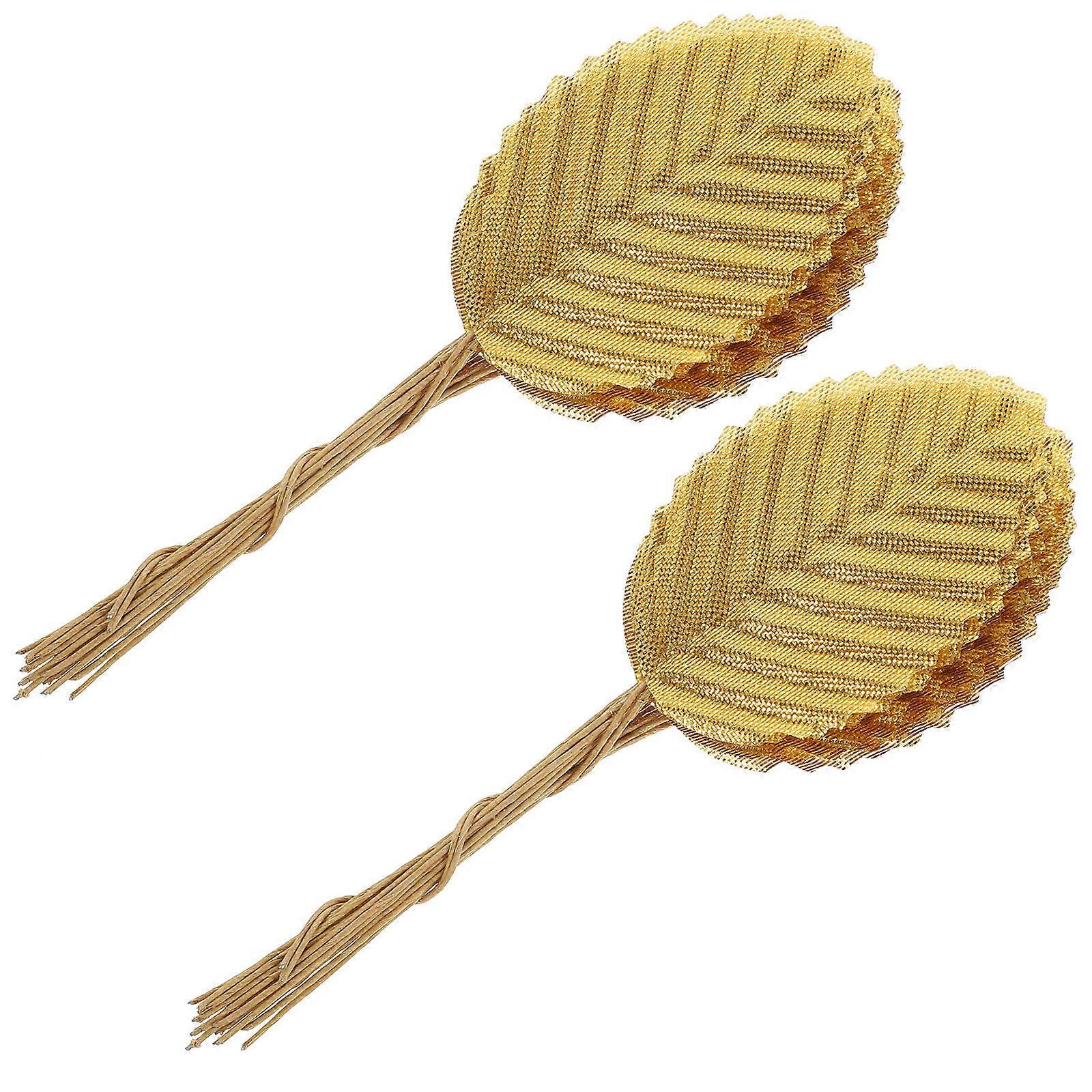 Golden Polyester Artificial Leaves for Decoration Versatile and Practical 200 Pcs