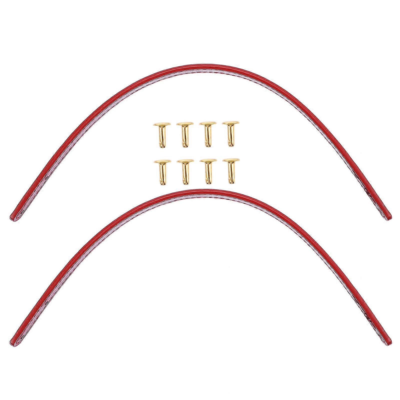 Handbag Straps 1 Pair Stylish Handbag Handle Accessory 30X1.2cm Dark Red DIY Use Rivets
