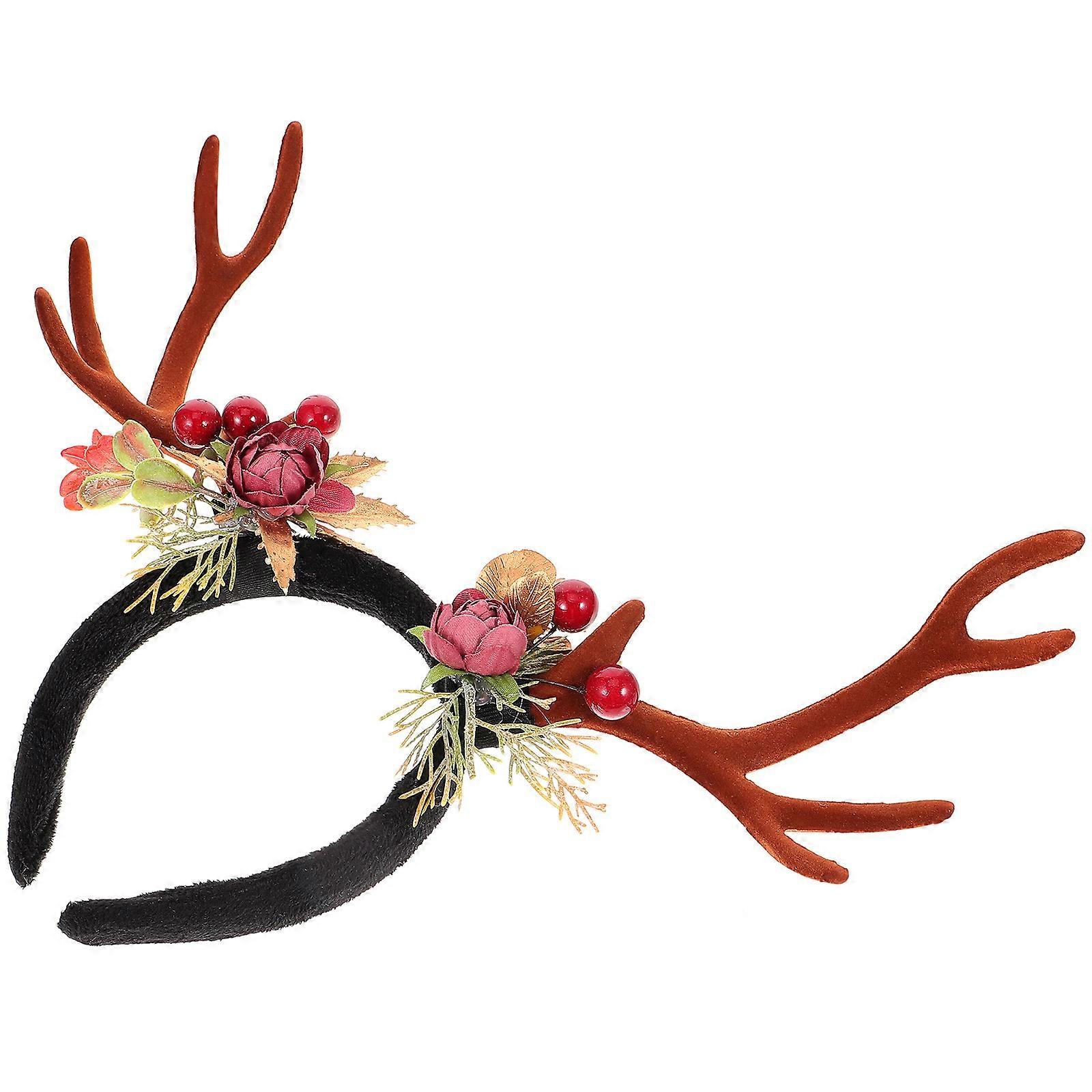Reindeer Headband For Adults And Children With Antlers Shape In Assorted For Christmas Party And Winter Theme Events 1Pack