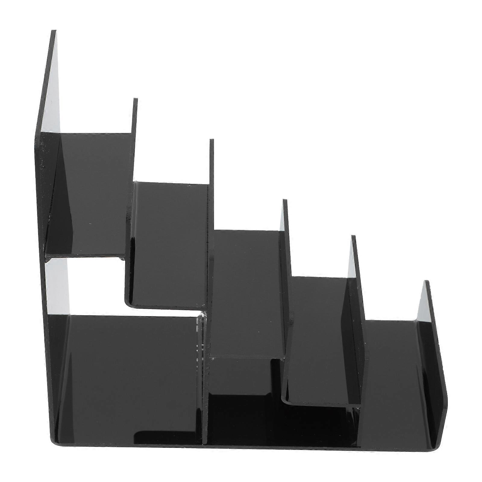Ladder Shape Stand for Wallet Display Acrylic Black Multilayer Storage Rack Fits Various Scenes 7.87 Inches