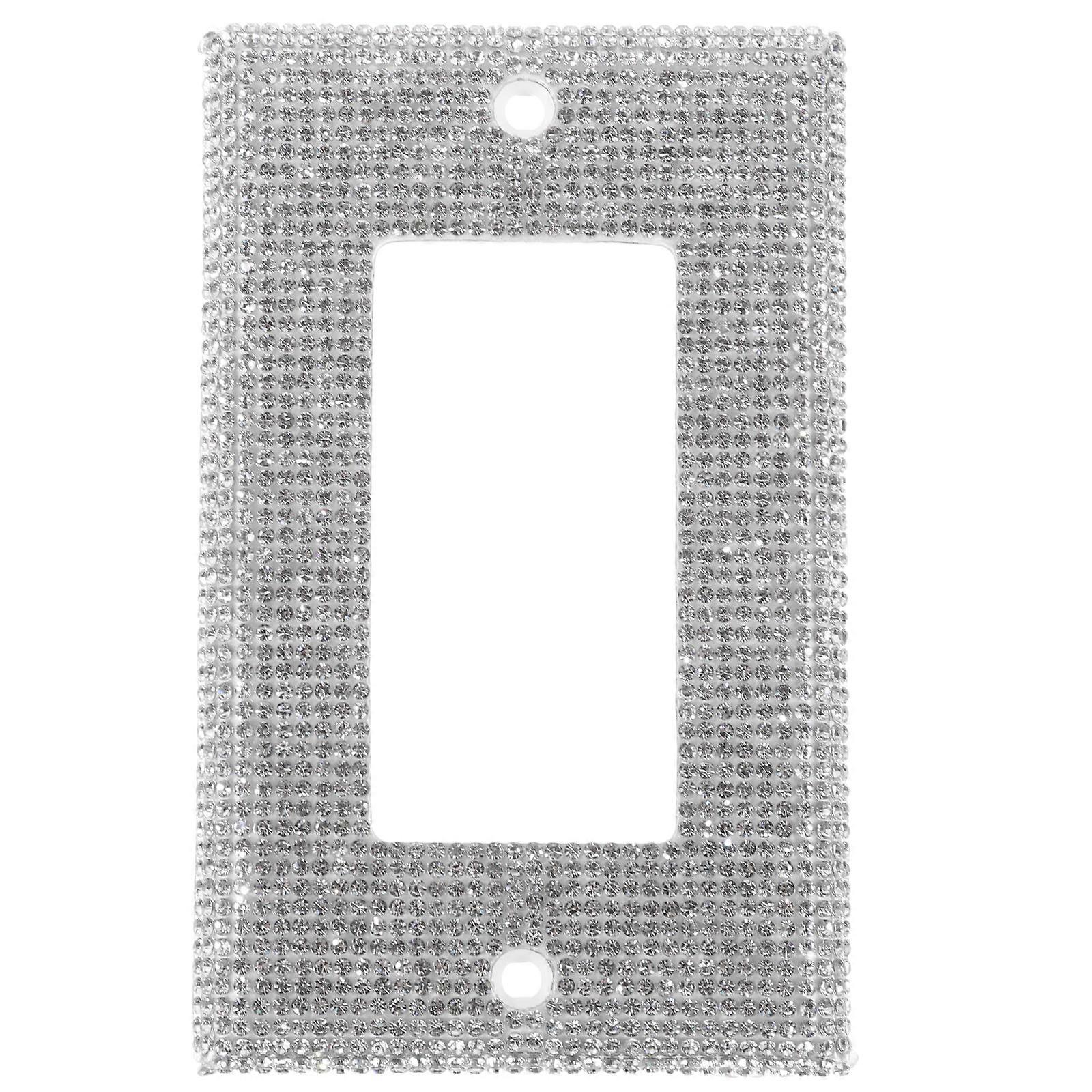 Rhinestone Light Switch Cover For Business Owners Room Decoration Rectangular 1Pack