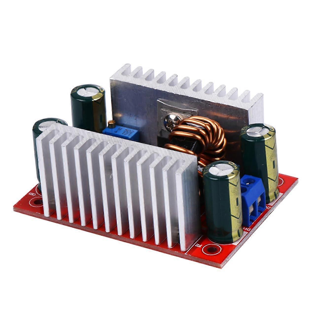 DCDC Boost Converter Variable Voltage Regulator for LED Lights and Solar Panels with Efficiency, Screw Terminals, and Heat Sinks