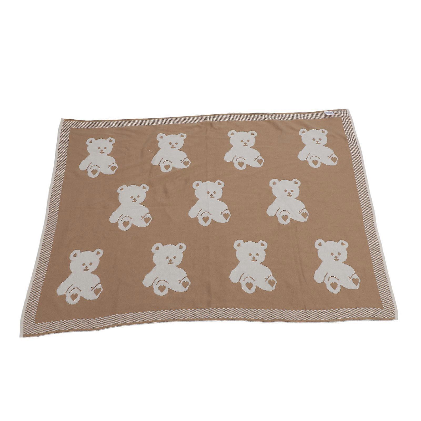 Throw Blanket Cottom Comfortable Breathable Blanket Foldable Rug Warm Bear Pattern Soft Quilt