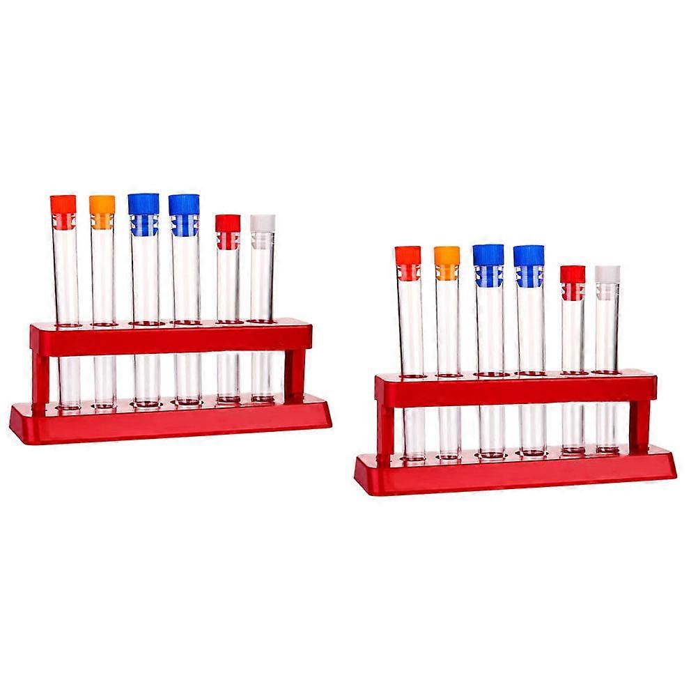MultiColor Plastic Test Tube Holder Laboratory Tube Rack Durable ABS Storage Rack for School 2 Sets