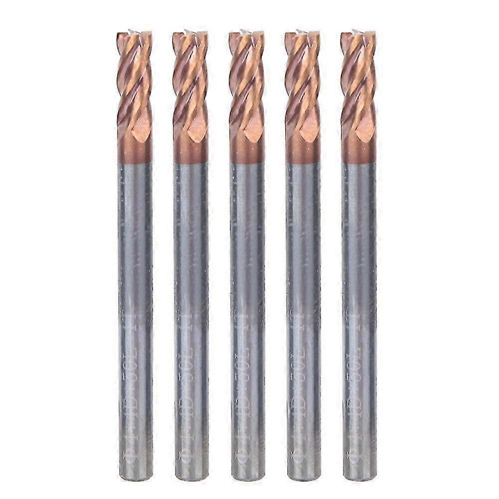 4mm 4 Flutes Nano Coating Spiral End Mill Tungsten Steel Cnc Milling Cutter Bit (5pcs)