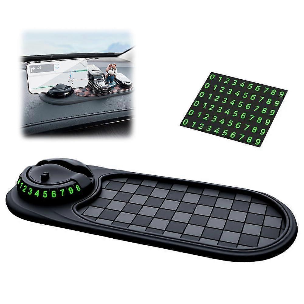Multifunctional Car-Mounted Anti-Slip Mat With Universal Phone Holder Rotatable Non-Slip Dashboard Pad Fits Most Cars